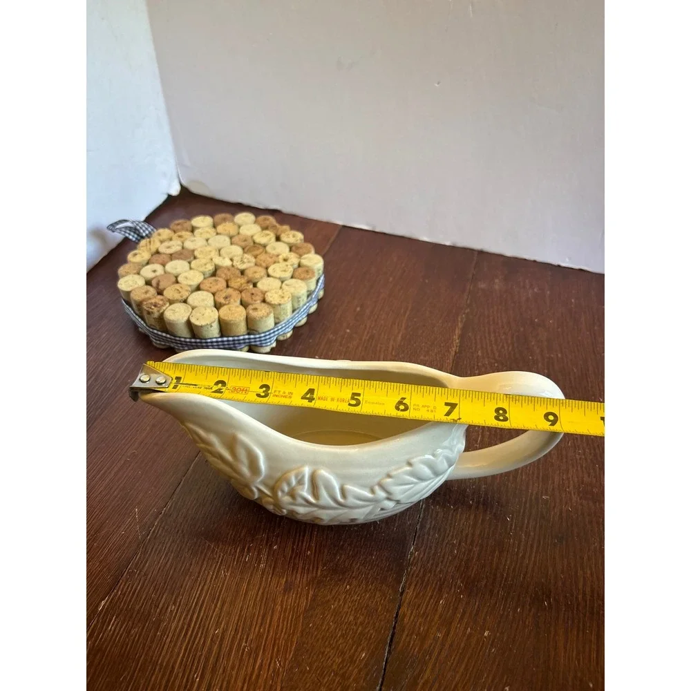 Celebrate Fall Together Kohl's Cream Ceramic Oak Leaf Gravy Boat 63HVTHAB4
